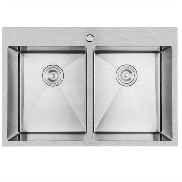 Kadek Ariawan！！ AKDY Drop-In 33-in x 22-in Brushed Stainless Steel Single