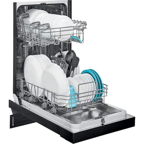 18 in. Dishwasher with 8 Place Settings, 6 Washing Programs, Stainless Steel Tub, UL/Energy Star-Black