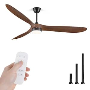 70 in. Outdoor Brown 3-Blades Farmhouse Ceiling Fans Large Modern Ceiling Fans with Lights and Remote