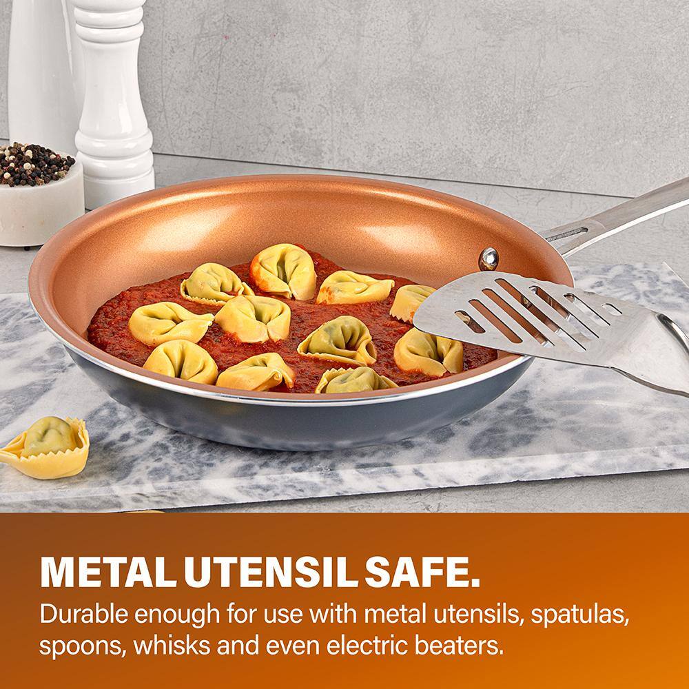 Gray and Copper 12-Piece Nonstick Aluminum Cookware Set