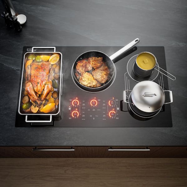36 in. Smooth Surface 11400W Electric Stove Induction Cooktop-5 Power Boost Burners-2x Bridge Element in Black