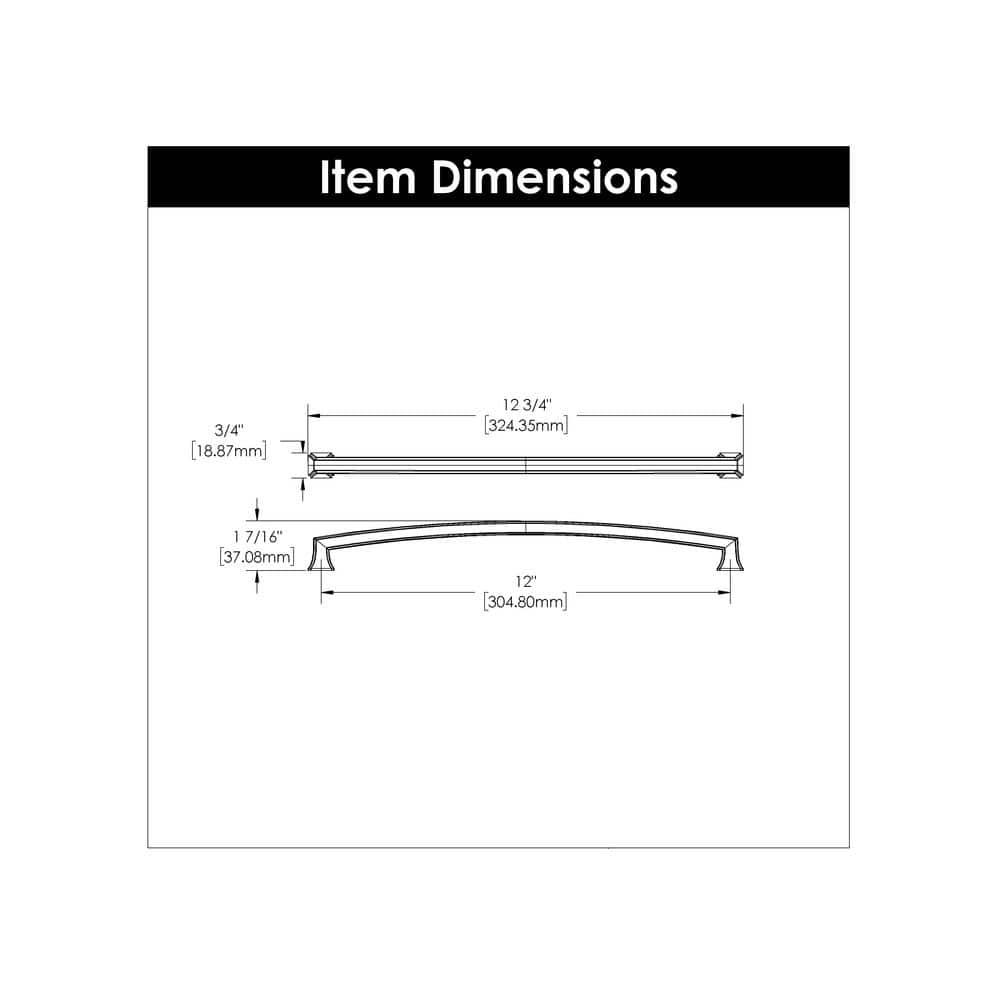 Satin Nickel 12-Inch Modern Kitchen Cabinet Handle