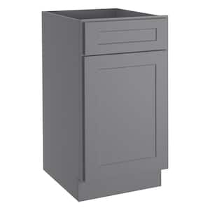 18 in. W x 24 in. D x 34.5 in. H in Shaker Gray Plywood Ready to Assemble Base Kitchen Cabinet with 1-Drawer 1-Door