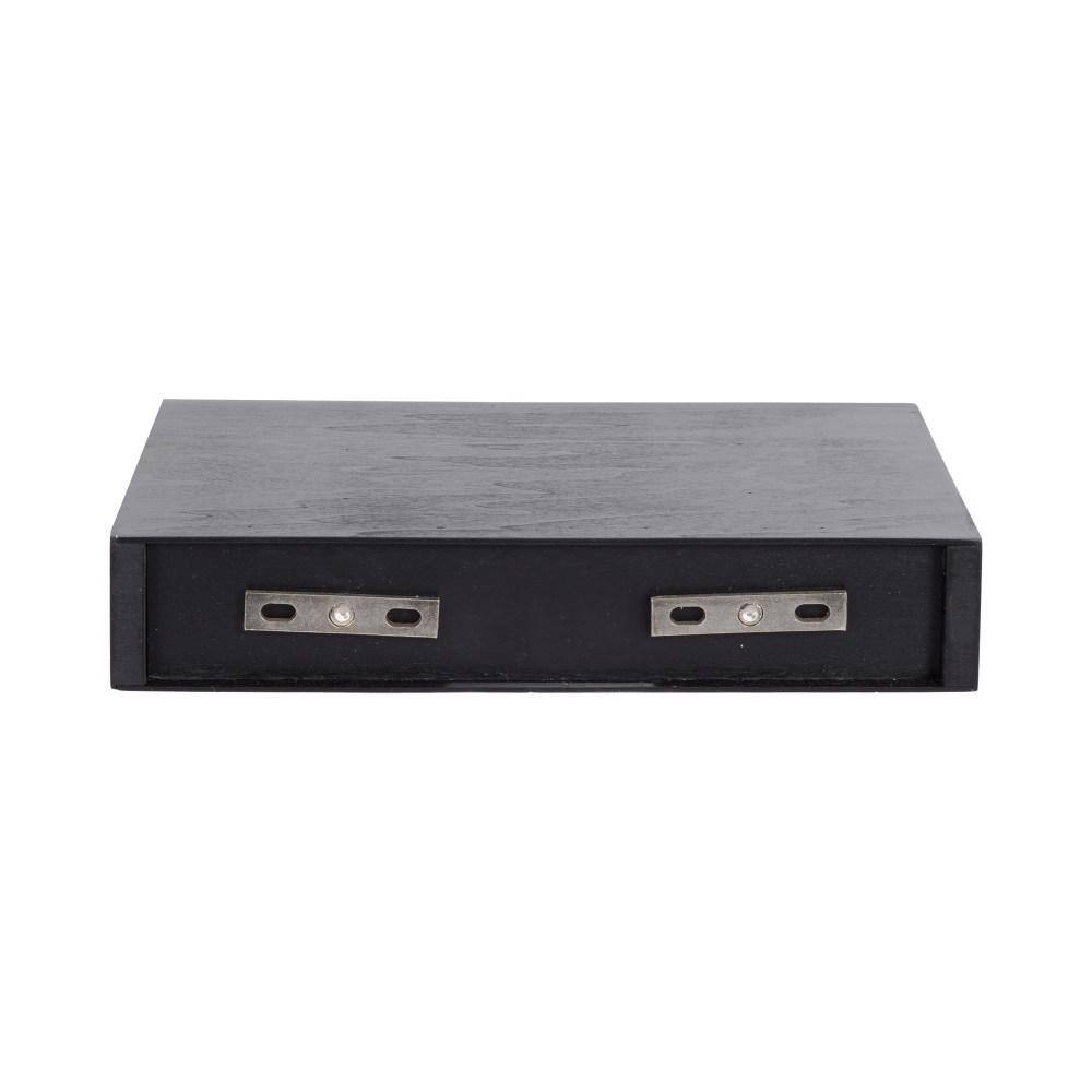 Havlock Black Wood 12" Floating Accent Shelves, Set of 3