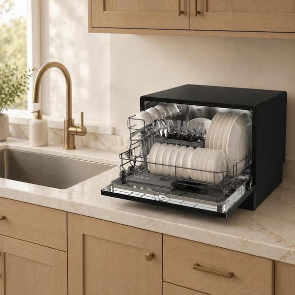 Reviews for MUELLER 21 in. Professional Digital Portable Countertop  Dishwasher with 6 Place Settings in Black | Pg 2 - The Home Depot
