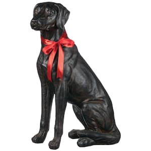 Standing Labrador Dog Figurine Black Resin