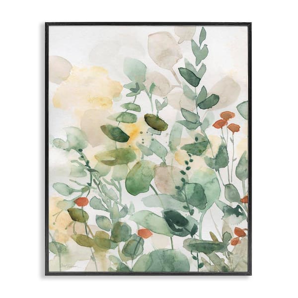 Opaque Layered Leaves by Carol Robinson Black Framed Nature Giclee Art Print 30 in. x 24 in.