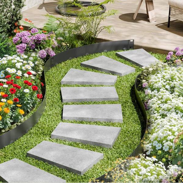 Steel Landscape Edging 5-pack Steel Garden Edging Borders 39 in. L x 4 in. H Strips Hammer-in Edging Border
