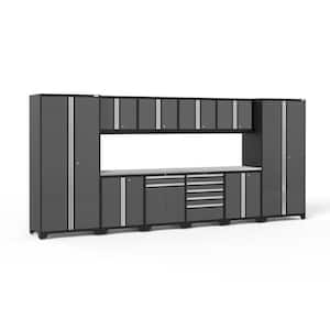 Pro Series 12-Piece 18-Gauge Welded Steel Garage Storage System in Charcoal Gray (184 in. W x 85 in. H x 24 in. D)