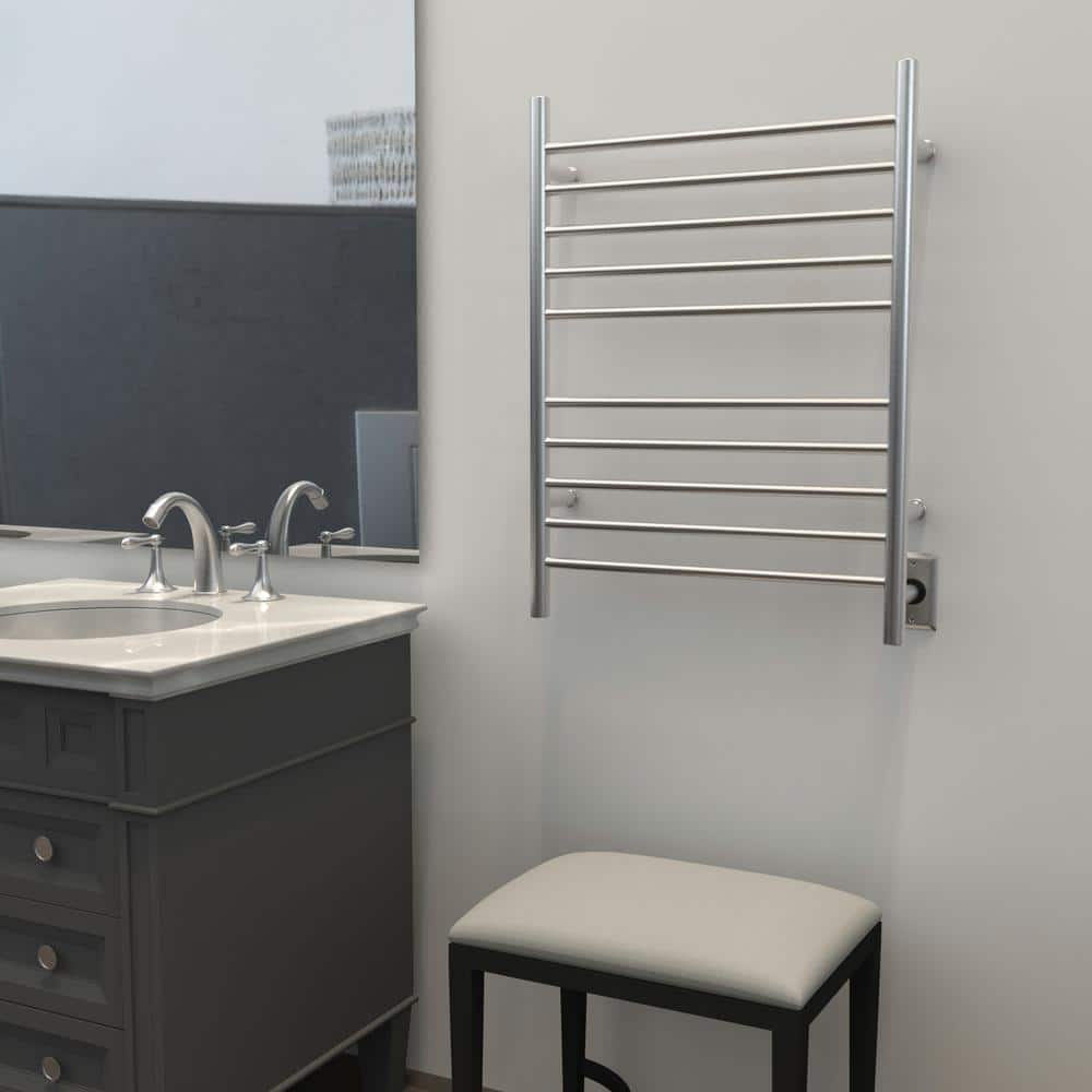 Radiant Small Brushed Stainless Steel Wall-Mounted Towel Warmer