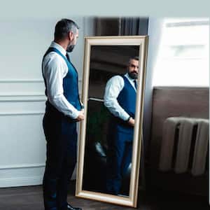 Champagne 31 in. W x 65 in. H Framed Floor Mirror Full Length Mirror Standing Mirror Large Rectangle Full Modern Mirror