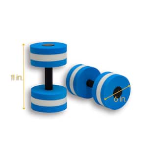 Light Weight Aquatic Exercise Dumbbells for Water Aerobics (Set of 2, Blue)
