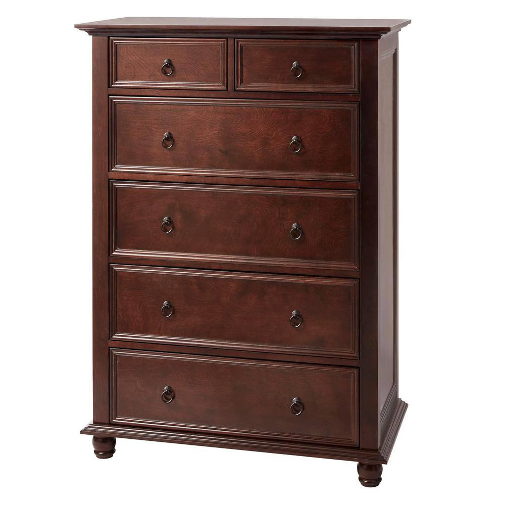 Home Decorators Collection Bellfield Mahogany Finish 6 Drawer Tall ...