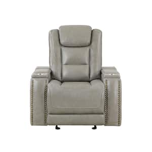 New Classic Furniture Breckenridge Gray Leather Glider Recliner