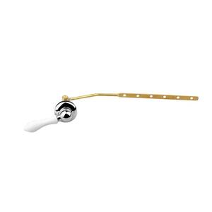 Universal Mount Brass Toilet Tank Lever in White and Chrome