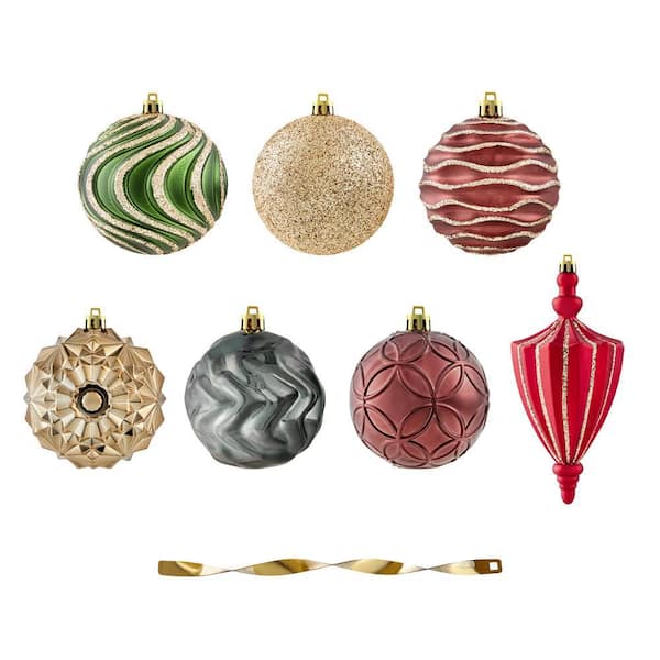 Home Accents Holiday 80 mm Shatterproof Holly Bell Ornament (60-Pack)