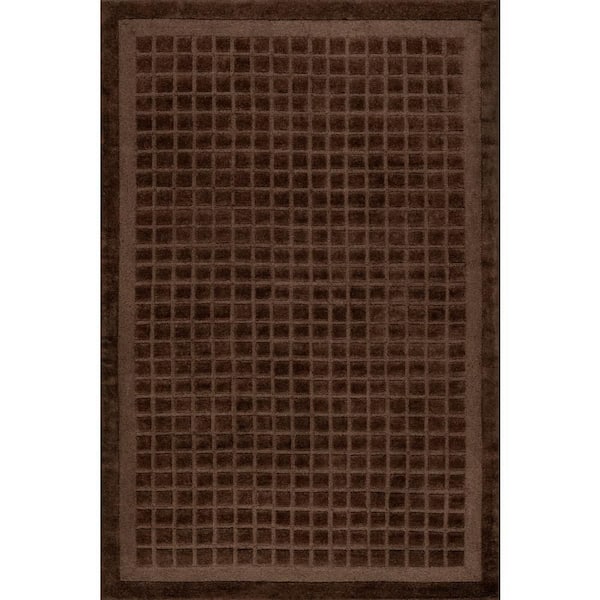 Fritz Checked Wool Brown 9 ft. x 12 ft. Indoor Area Rug
