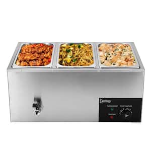 NutriChef 21.9 in. Stainless Steel Electric Food Warming Tray Buffet Server  Hot Plate Food Warmer (3-Plate Tray Style) PKBFWM24 - The Home Depot