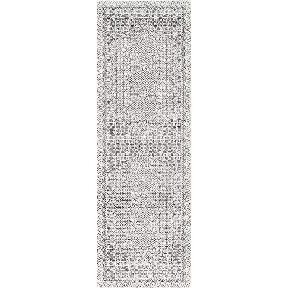 Home Decorators Collection Mozaik Tribal Light Gray 3 ft. x 8 ft ...