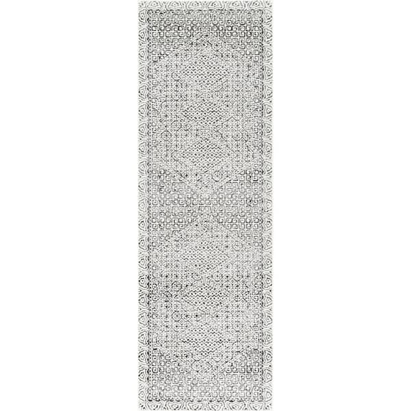 Home Decorators Collection Mozaik Tribal Light Gray 3 ft. x 8 ft. Runner Rug