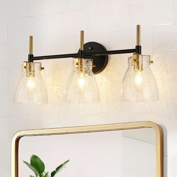 Y'INSP 21.65 in. 3 Light Matte Black Vanity Light Industrial Wall Sconce, Bathroom Vanity Light Fixture Over Mirror