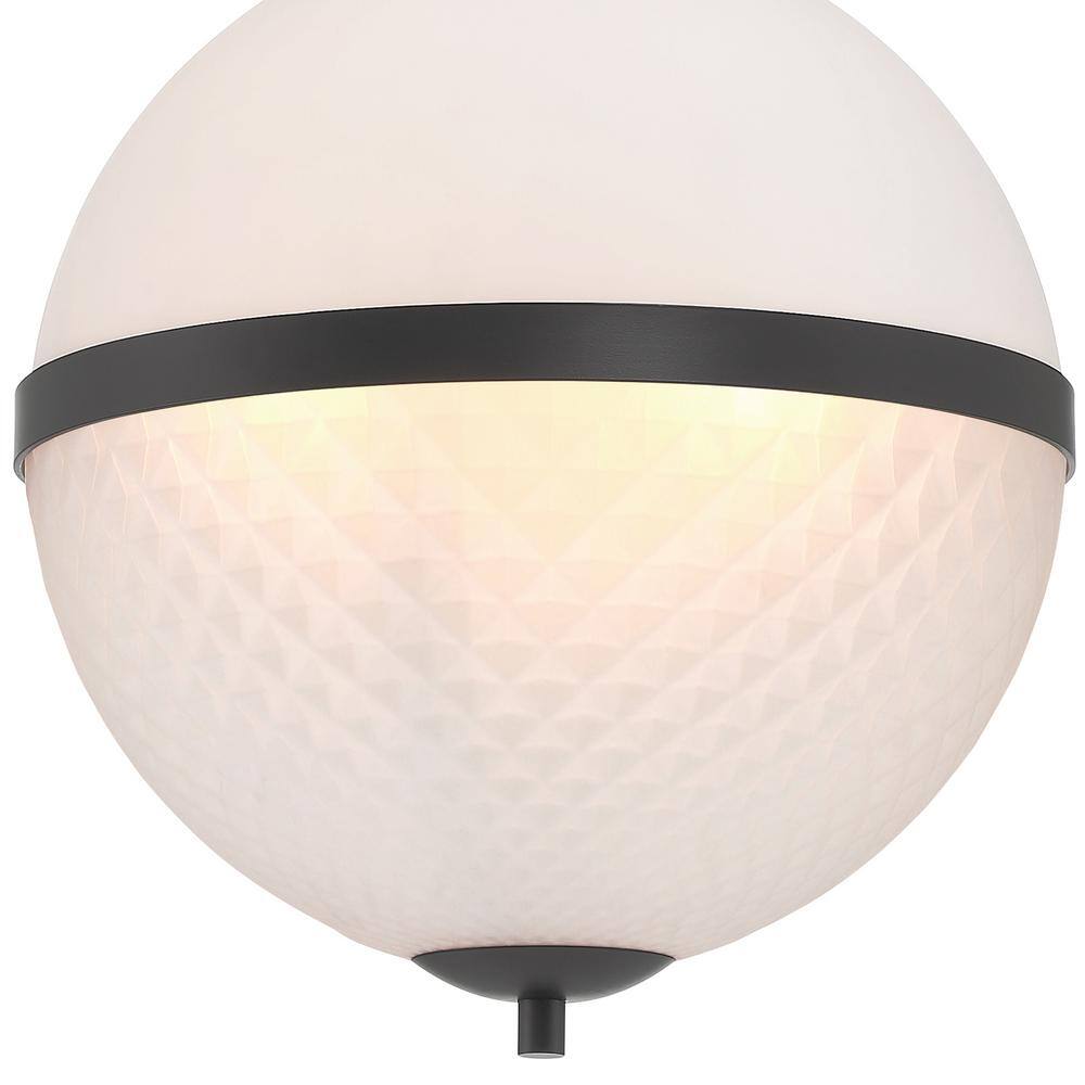 Dia Matte Black and Brass Glass Pendant Light