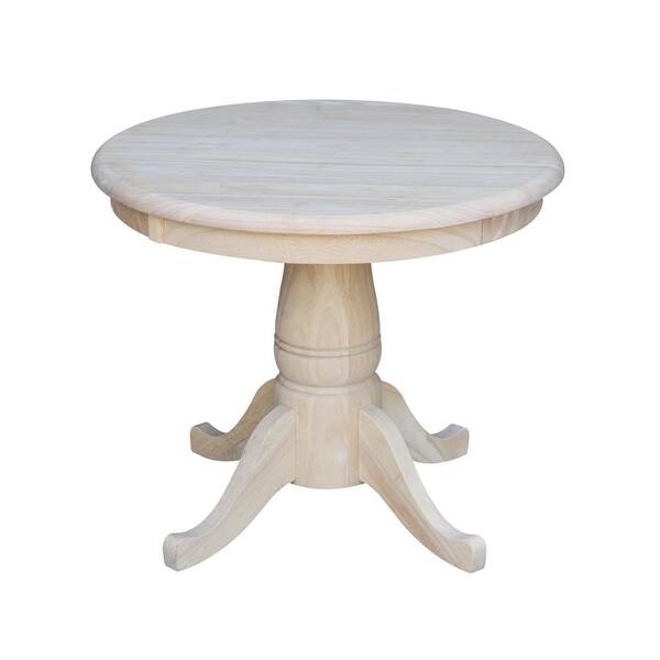 International Concepts 23 in. Unfinished Medium Round Wood Coffee Table