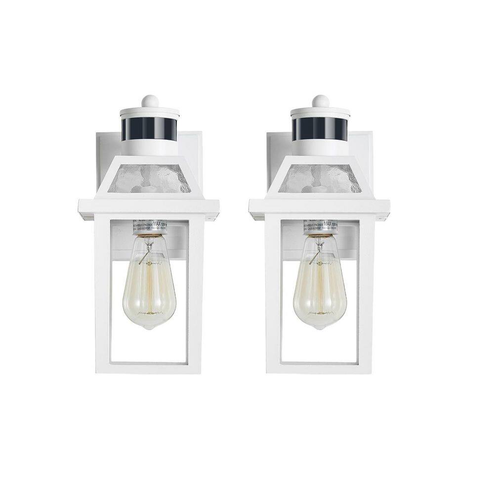 2-Pack White Porch Lights with GFCI Outlet, Dusk to Dawn Motion Sensor Outdoor Light, 3 Lighting Modes price history on PriceWatchPro