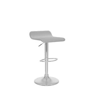 Adjustable Height White Leatherette Swivel Bar Stool with Curved Seat (Set of 2)