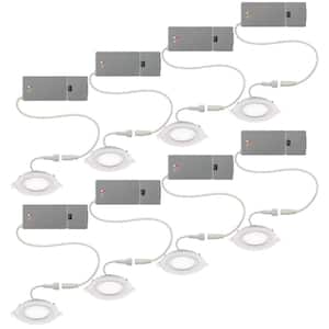 Low Profile 3 in. Selectable CCT Canless Integrated LED Recessed Light Trim 550 Lumens Dimmable (8-Pack)