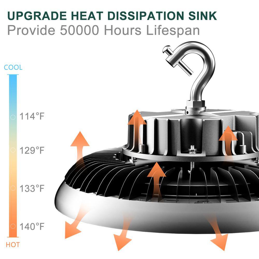 350W Black Aluminum UFO LED High Bay Light Set