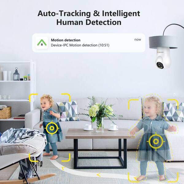 Wireless Light Bulb Indoor/Outdoor Dome WIFI Security Camera Single BK3850  - The Home Depot