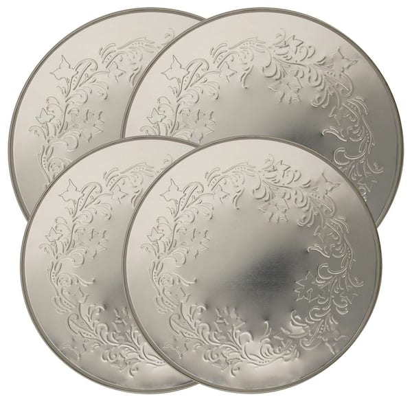 Range Kleen Ivy Embossed Round Burner Kovers in Silver