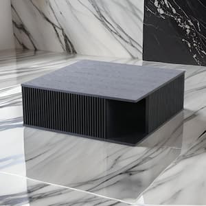 Custom Series 39 in. Black Square Wood Coffee Table with Harmonious Mid-Century Square Design