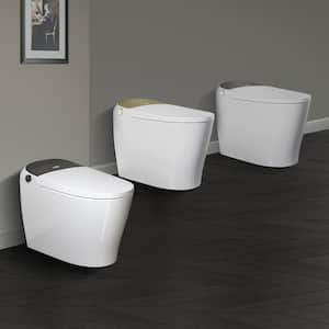 T03 Family Restroom Series Elongated Smart Bidet Toilet 1.27 GPF in Gray, Golden, Black with Auto Flush, Warm Air Dryer