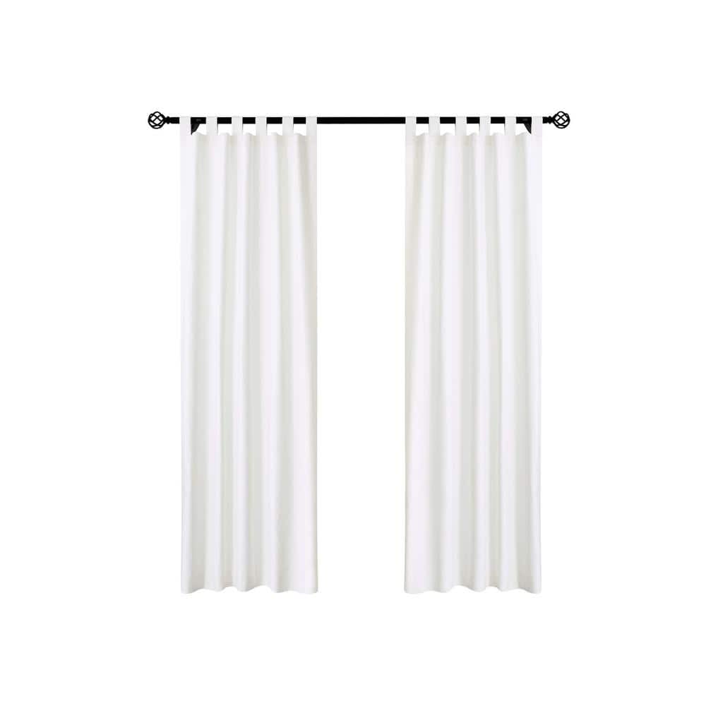 Weathermate Tab Top White Cotton Smooth 40 in. W x 72 in. L Tab Top Indoor Room Darkening Curtain (Double Panels) price history on PriceWatchPro