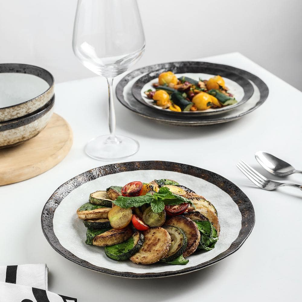 Stone Lain Lucy Beige Porcelain 16-Piece Dinnerware Set