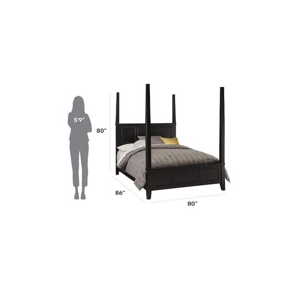 Homestyles Bedford Black King Poster, Black Four Poster Bed King Size