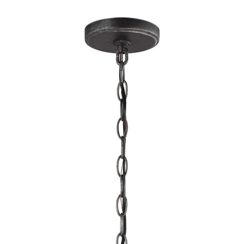 Conal Gray Metal 5-Light Outdoor Candle Chandelier