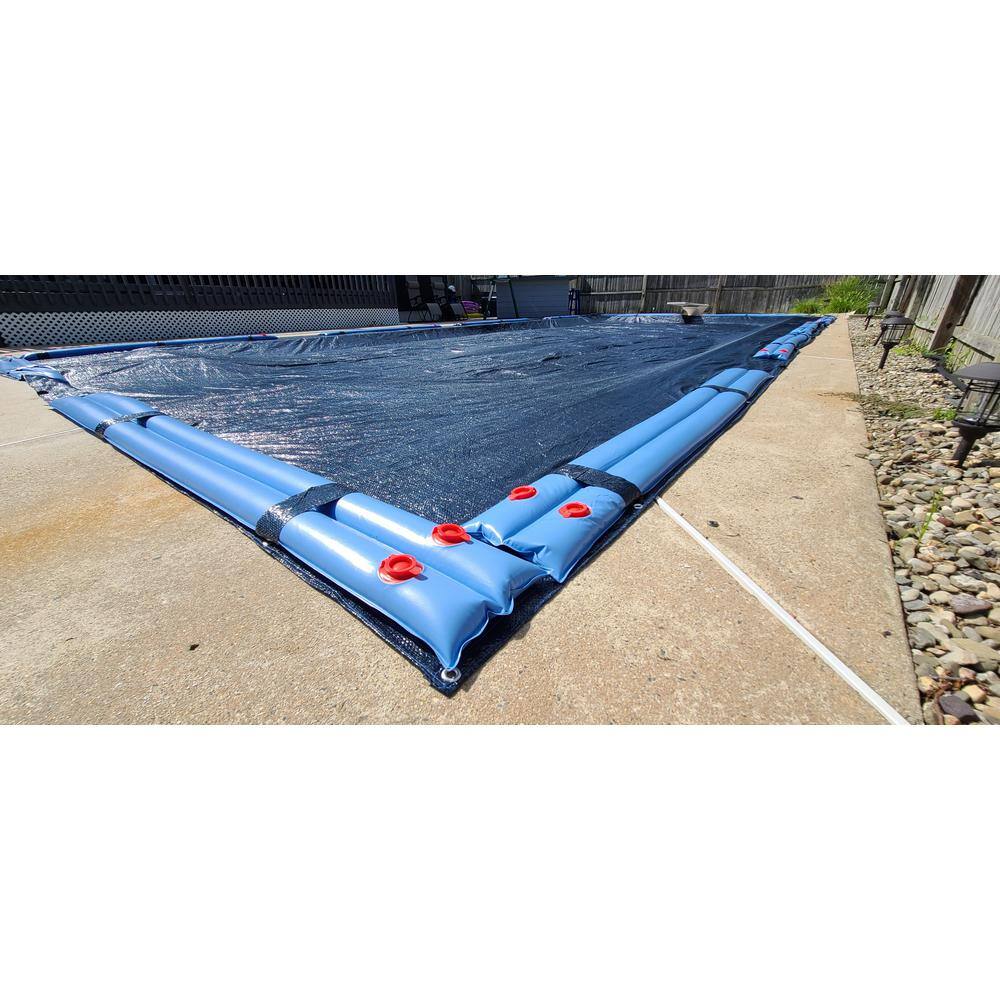 Blue Laminated Polyethylene Rectangular Pool Winter Cover, 25 x 45 ft
