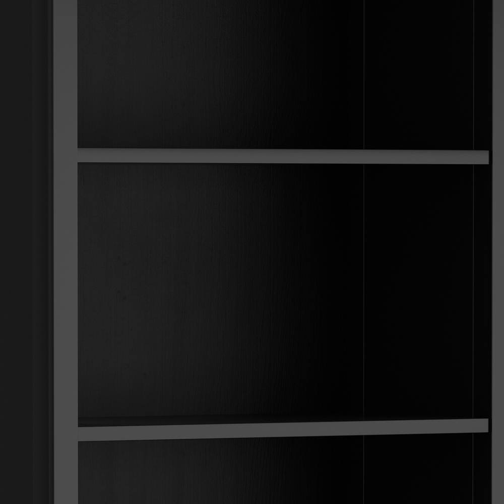Amherst Adjustable 70'' Solid Wood 5-Shelf Bookcase in Black