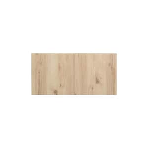 Radiance 36 in. W x 24 in. D x 18 in. H Ready to Assemble Slab Wall Bridge Kitchen Cabinet in Light Oak