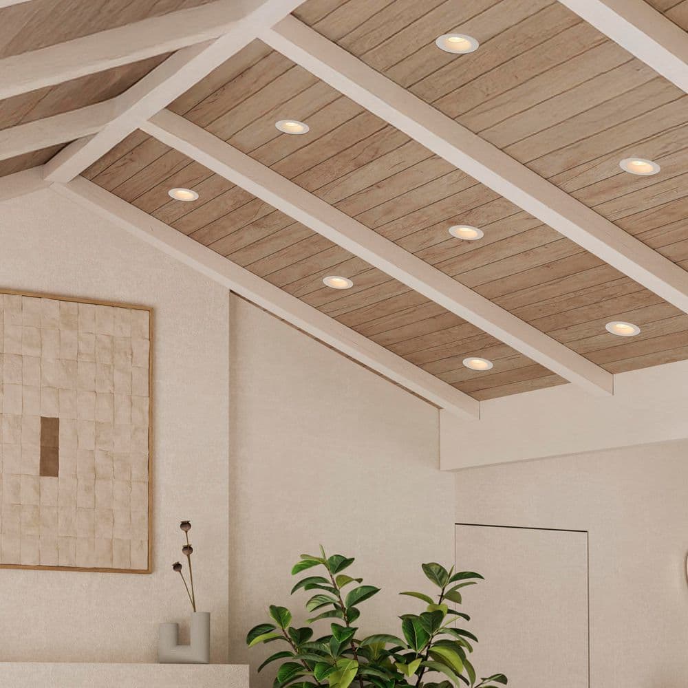 Maxxima 4 in. Slim Round Sloped Recessed Anti-Glare LED Downlight