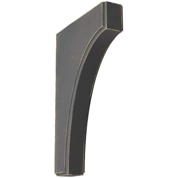 Ekena Millwork 1-3/4 in. x 12 in. x 8 in. Black Clarksville Wood Vintage Decor Bracket