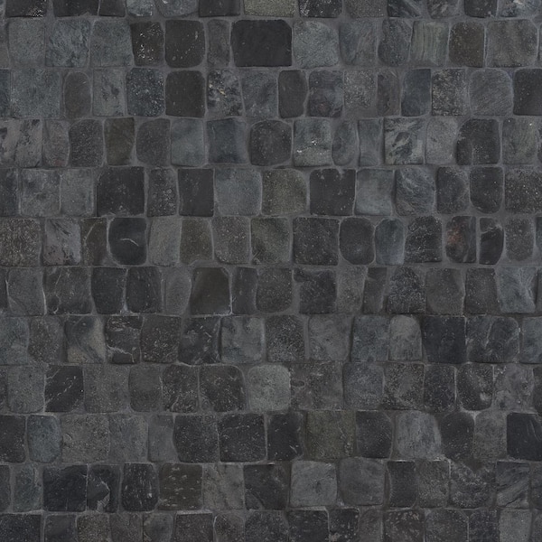 Countryside Pathway Alor Black 11.81 in. x 11.81 in. Natural Stone Mosaic Wall Tile (0.96 sq. ft./Each)