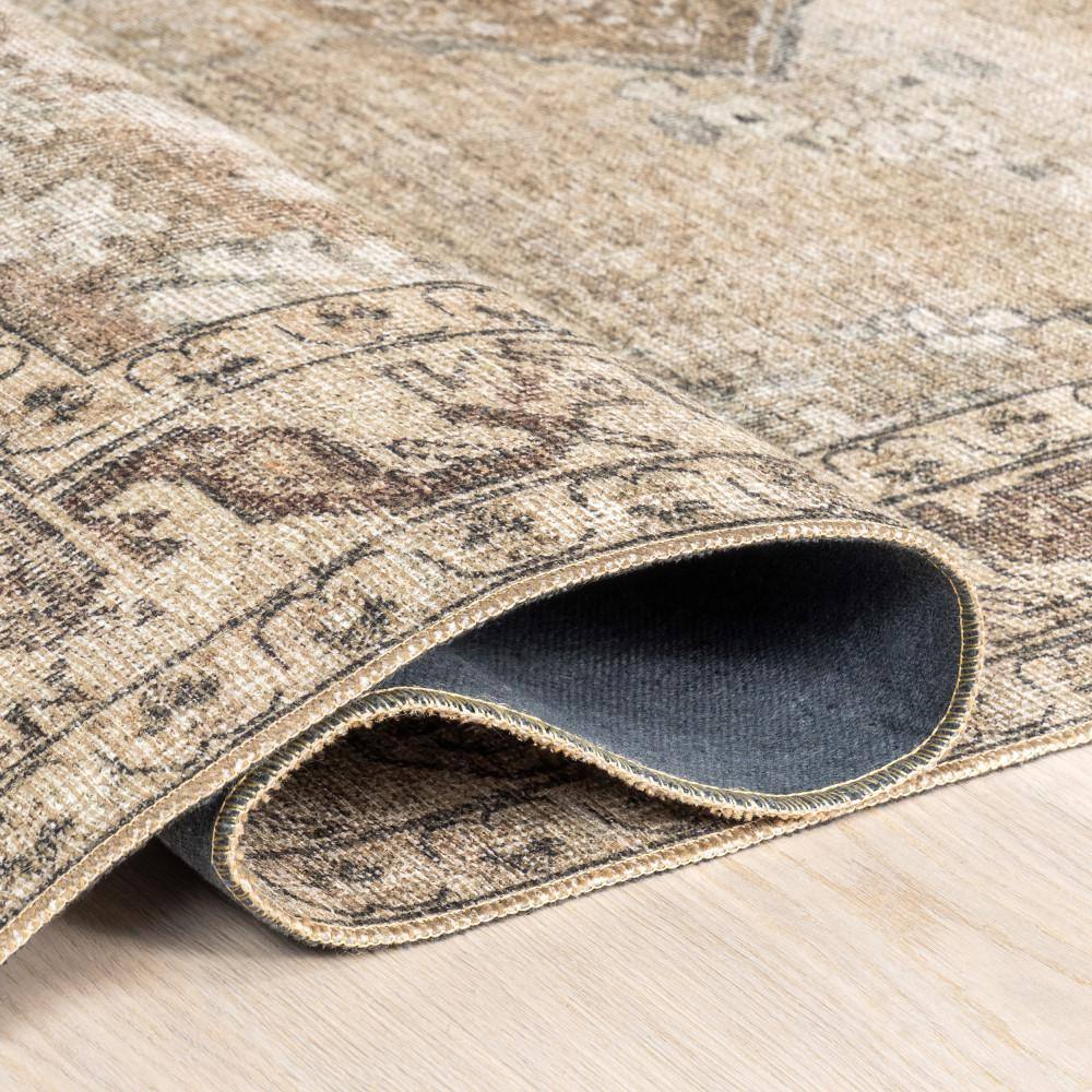 Hillstone Beige and Brown Rectangular Synthetic Area Rug