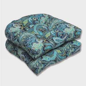 Paisley 19 in. x 19 in. 2-Piece Outdoor Dining Chair Cushion Multi Pretty