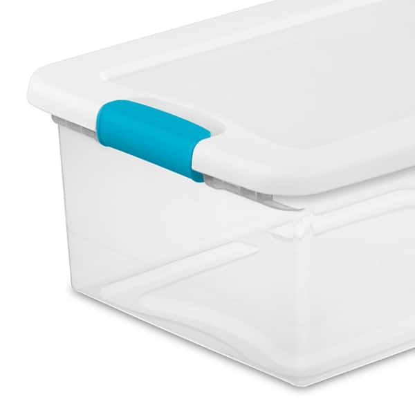 Ucake 20 Quart Plastic Storage Bins with Lids, Clear Plastic Latching Bins,  Pack of 4