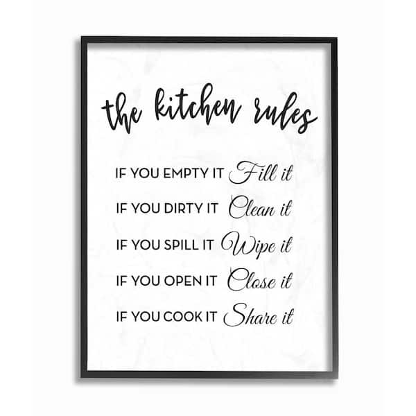 Stupell Industries 11 in. x 14 in. "The Kitchen Rules If You" by Lettered and Lined Wood Framed Wall Art