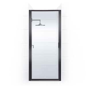 Paragon 26 in. to 26.75 in. x 75 in. Framed Continuous Hinged Shower Door in Matte Black with Clear Glass